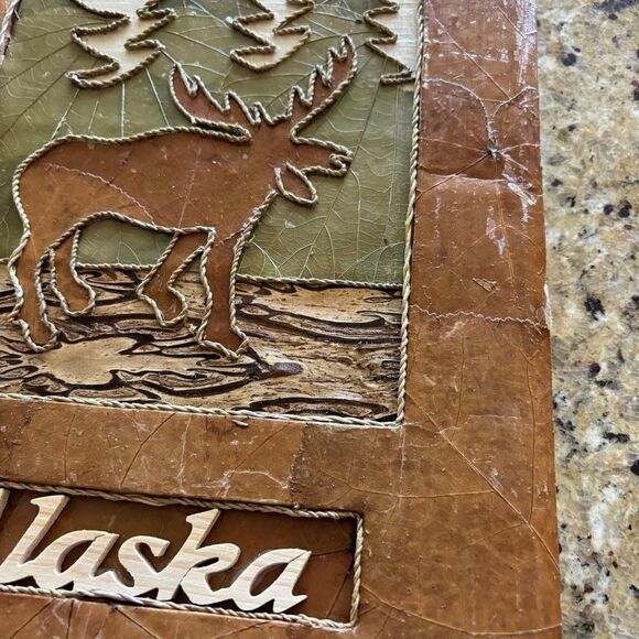 Balinese Natural Leaf Alaska moose wood imprint Large Photo Album - Picture 2 of 8